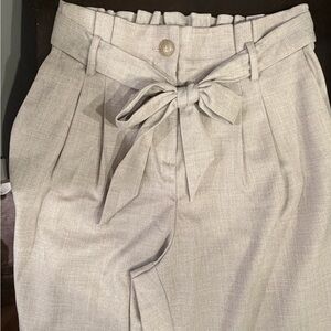 LOFT Gray Tie-Waist Pants